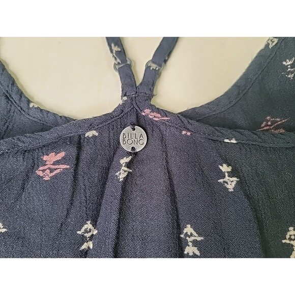 Billabong Cami Spagetti Adjustable Strap Flowy Navy Blue Summer Surfer Shirt Med - Picture 11 of 13
